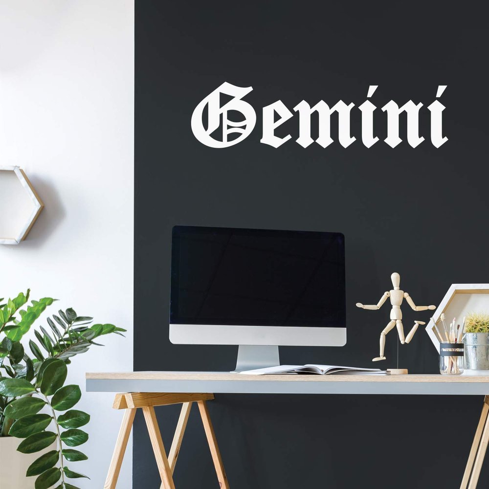 Vinyl Wall Art Decal - Gemini - 8" x 31" - Zodiac Signs Gothic Modern Inspirational Astrology Quote Sticker for Bedroom Living Room Closet Home Office Dorm Room Decor (White, Gemini)