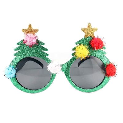 Soochat Christmas Sunglasses | Christmas Tree Eyeglasses | Xmas Tree Eyeglasses Plastic Costume for Party Favors Ornaments Gift