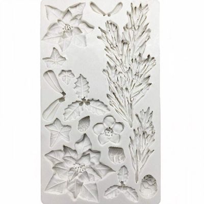 1pc Christmas Silicone Fondant Cake Mold Xmas Tree Flower Poinsettia Candy Chocolate Gumpaste Decorating Mold Baking Tools