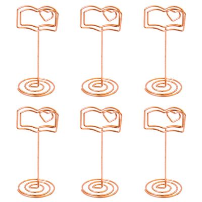 Cabilock 6pcs Decorative Wedding Memo Clips Unique Book Shape Table Place Card Holders for Parties Events and Home Decor Elegant Finish for Photos and Notes