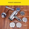 1set Stainless Steel Manual Pasta Maker Manual Noodle Maker Pasta Press Machine Fruit Juicer Spaghetti Making Tools Lasagne Tagliatelle Ravioli Maker view 4