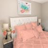 3 Piece Cross Diamond Ruffle Duvet Cover with Zipper & Corner Ties 800 Thread Count 100% Egyptian Cotton Premium Hotel Class Decorative Bedding (Full/Queen, Peach) view 2