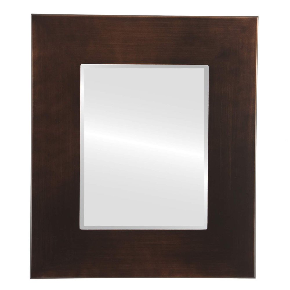 OVALCREST Rectangle Beveled Wall Mirror for Home Decor - Boulevard Style - Rubbed Bronze - 20x24 Outside Dimensions