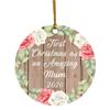 Designsify Christmas Tree Decoration, First Christmas As an Amazing Mum 2020, Circle Ornament B, Gifts for Birthday Anniversary Valentines Mom Mothers Fathers Day Party, to Men Women Him Her view 1