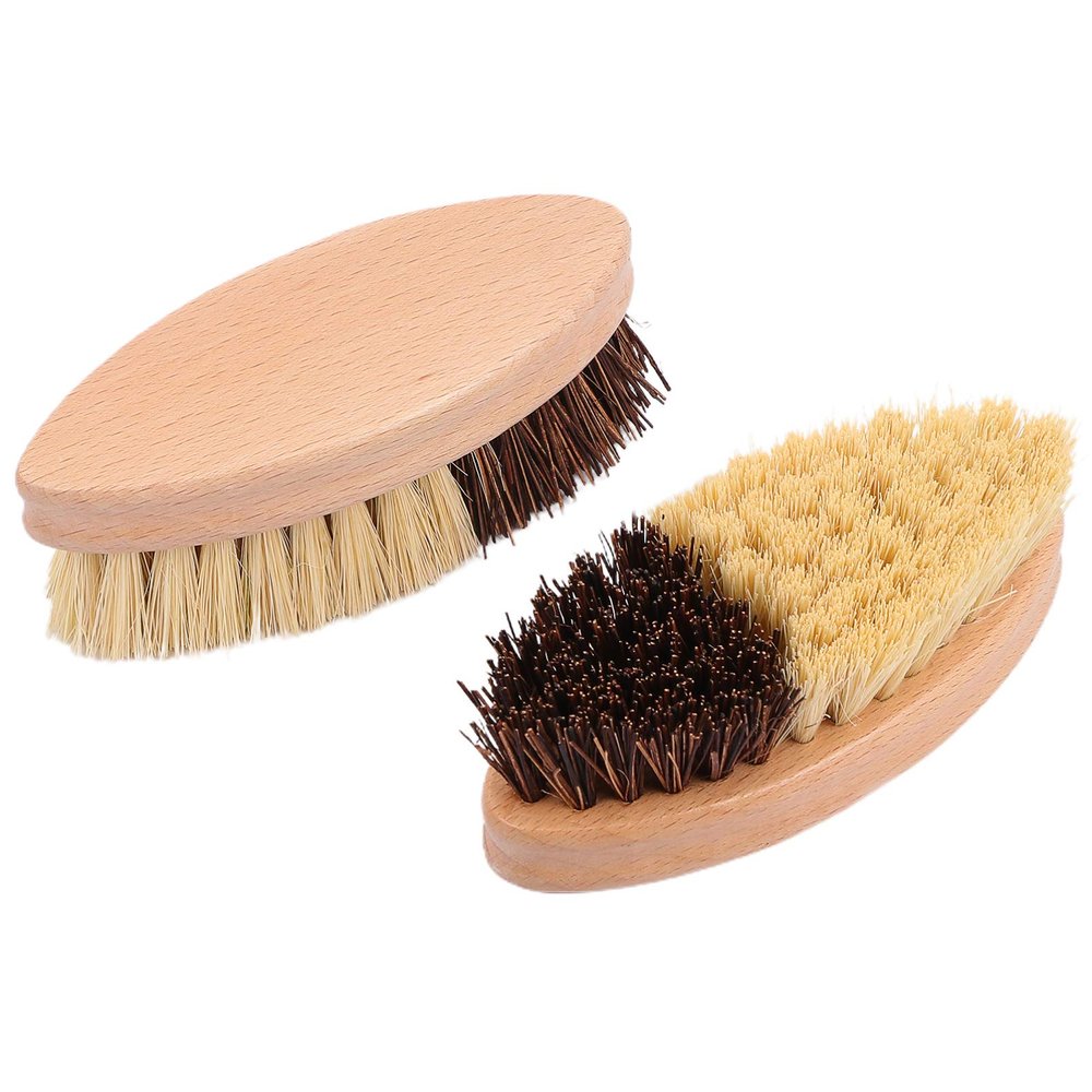 2pcs Wooden Kitchen Brush Vegetable and Fruit Scrubber Ergonomic Design for Cleaning for Kitchen and Bathroom Use
