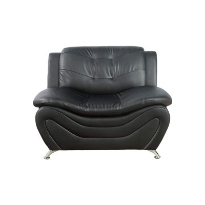 Ainehome Faux Leather Contemporary Living Room Single Chair, Black