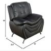 Ainehome Faux Leather Contemporary Living Room Single Chair, Black view 2