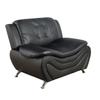 Ainehome Faux Leather Contemporary Living Room Single Chair, Black view 4