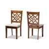 Baxton Studio Grey Upholstered and Brown Finished Wood 2-Piece Dining Chair Set view 1