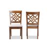 Baxton Studio Grey Upholstered and Brown Finished Wood 2-Piece Dining Chair Set view 2