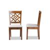 Baxton Studio Grey Upholstered and Brown Finished Wood 2-Piece Dining Chair Set view 3