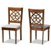 Baxton Studio Grey Upholstered and Brown Finished Wood 2-Piece Dining Chair Set view 1
