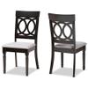 Baxton Studio Grey Upholstered and Brown Finished Wood 2-Piece Dining Chair Set view 1