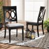 Baxton Studio Grey Upholstered and Brown Finished Wood 2-Piece Dining Chair Set view 2