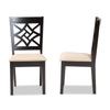 Baxton Studio Nicolette Modern and Contemporary Sand Fabric Upholstered and Dark Brown Finished Wood 2-Piece Dining Chair Set view 3
