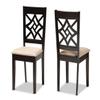 Baxton Studio Nicolette Modern and Contemporary Sand Fabric Upholstered and Dark Brown Finished Wood 2-Piece Dining Chair Set view 4