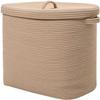 22"x14"x18" Rectangular Extra Large Storage Basket With Lid, Large Cotton Rope Storage Basket, Woven Laundry Hamper, Cloth Storage Bin, for Clothes Towels Blankets in Living Room, All Beige view 1