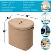22"x14"x18" Rectangular Extra Large Storage Basket With Lid, Large Cotton Rope Storage Basket, Woven Laundry Hamper, Cloth Storage Bin, for Clothes Towels Blankets in Living Room, All Beige view 2
