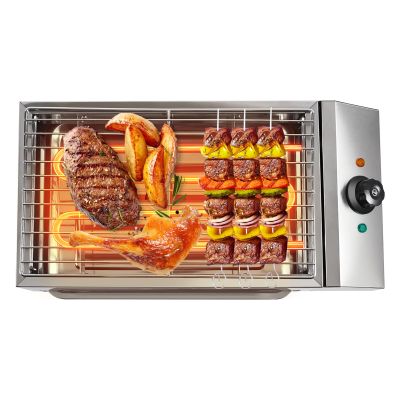 110V Electric Grill, 1800W Stainless Steel Electric Indoor Searing Grill Party Grill Electric BBQ Grill Electric Cooking Grill, Electric Smokeless Barbecue Oven Grill for BBQ Equipment, 54x28x13cm