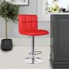 Adjustable Bar Stools, Modern Square PU Leather Adjustable Hydraulic Barstools with Back, Kitchen Counter Height Swivel Stool, Set of 2 (red, 1) view 2