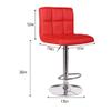 Adjustable Bar Stools, Modern Square PU Leather Adjustable Hydraulic Barstools with Back, Kitchen Counter Height Swivel Stool, Set of 2 (red, 1) view 3
