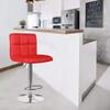 Adjustable Bar Stools, Modern Square PU Leather Adjustable Hydraulic Barstools with Back, Kitchen Counter Height Swivel Stool, Set of 2 (red, 1) view 4