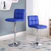 Adjustable Bar Stools, Modern Square PU Leather Adjustable Hydraulic Barstools with Back, Kitchen Counter Height Swivel Stool, Set of 2 (Blue, 1) view 2