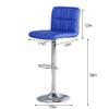 Adjustable Bar Stools, Modern Square PU Leather Adjustable Hydraulic Barstools with Back, Kitchen Counter Height Swivel Stool, Set of 2 (Blue, 1) view 3