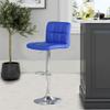 Adjustable Bar Stools, Modern Square PU Leather Adjustable Hydraulic Barstools with Back, Kitchen Counter Height Swivel Stool, Set of 2 (Blue, 1) view 4