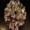 Farmhouse Christmas wreath, Buffalo plaid Christmas wreath, Buffalo check in red and black/black and white. Primitive Christmas wreath view 1