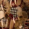 Farmhouse Christmas wreath, Buffalo plaid Christmas wreath, Buffalo check in red and black/black and white. Primitive Christmas wreath view 3