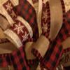 Farmhouse Christmas wreath, Buffalo plaid Christmas wreath, Buffalo check in red and black/black and white. Primitive Christmas wreath view 4