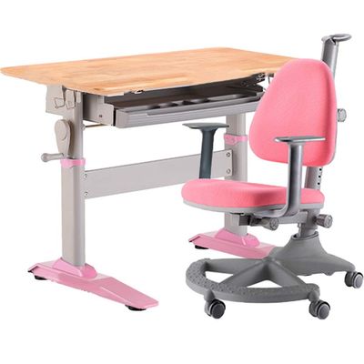 ARCH Childs Desks for Home,Height Adjustable Kid Desk with Ergonomic Seat,Suitable for 3 to 18 Years Old, Kids Art Writing Desk with Large Capacity Pull-Out Drawer (Color : Pink, Size : B)