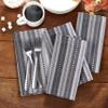 Cotton Cloth Napkin Salsa Stripe Set of 12, Pure 100%18x18 Inch Dinner Napkins, Wedding Napkin, Machine Washable, Cocktail Napkins, Grey Multicolor Life By Cotton view 2