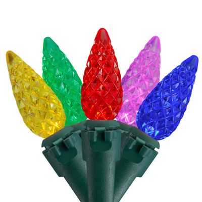 Northlight LED Faceted C6 Christmas Lights - Multi-Color - 66' Green Wire - 200ct