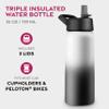 FineDine Water Bottle - Stainless Steel Insulated Water Bottle with Straw Lid, Flip Lid & Wide-Mouth Cap - Keeps Hot and Cold - 25 Oz / 739ml - Dreamy Black-White view 2