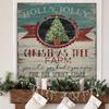 Christmas & Holiday Canvas Wall Art- Winter Christmas Tree Snowman Snow Santa Elves Decor- 10x10 - Ready to Hang view 3