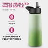 FineDine Water Bottle - Stainless Steel Insulated Water Bottle with Straw Lid, Flip Lid & Wide-Mouth Cap - Keeps Hot and Cold - 25 Oz / 739ml - Dreamy Green view 2