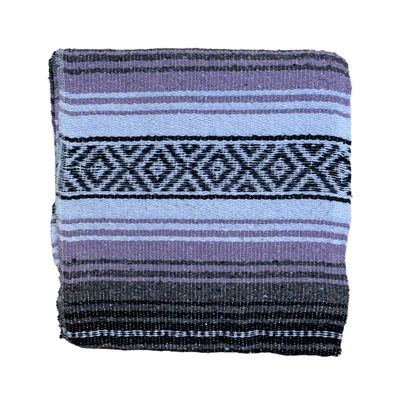 FVLFIL Authentic Mexican Blanket Falsa Blanket Yoga Blanket Perfect Beach Blanket Camping Blanket Picnic Blanket Car Blanket Home Throw Blanket (Light Purple)