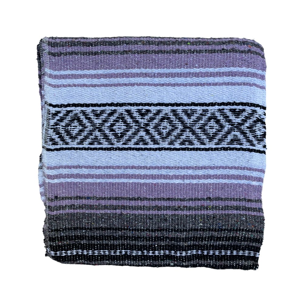 FVLFIL Authentic Mexican Blanket Falsa Blanket Yoga Blanket Perfect Beach Blanket Camping Blanket Picnic Blanket Car Blanket Home Throw Blanket (Light Purple)