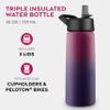 FineDine Water Bottle - Stainless Steel Insulated Water Bottle with Straw Lid, Flip Lid & Wide-Mouth Cap - Keeps Hot and Cold - 25 Oz / 739ml - Dreamy Purple view 2