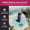 FineDine Water Bottle - Stainless Steel Insulated Water Bottle with Straw Lid, Flip Lid & Wide-Mouth Cap - Keeps Hot and Cold - 25 Oz / 739ml - Dreamy Purple view 3