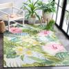 Floral Rug Green Pink Yellow White Blue | Beautiful Vibrant Chic Stylish Decorative Botanical | Casual Tropical Style Soft Plush Cozy Warm 4X6 Area Rug Indoor/Outdoor view 1
