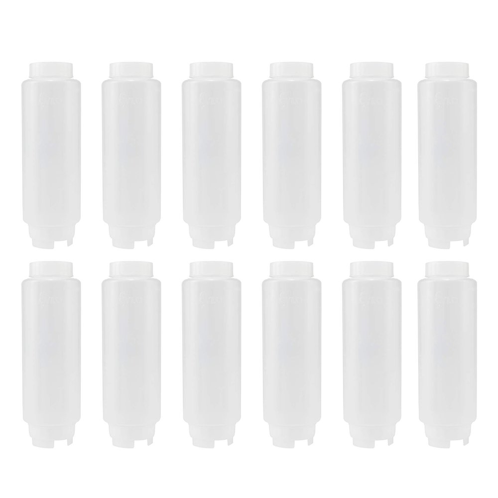 Creative Mark Cylo FIFO Squeeze Bottle -Empty - 12 Pack - 20 oz. Inverted Squeeze Bottle with Air-Tight Non-Drip Silicone Valve; Acrylic Paint, Sauce & Condiment Bottles for Painters and Food Industry