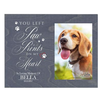 LifeSong Milestones Personalized Memorial Home Decor Wall Plaque Message Quotes Gift for Loss of Loved pet - Sympathy Gift Plaque - 8x10 with Printed Photo (Gray)