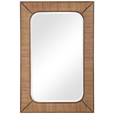 Uttermost Tahiti Warm Maple Satin 28" x 42" Wall Mirror