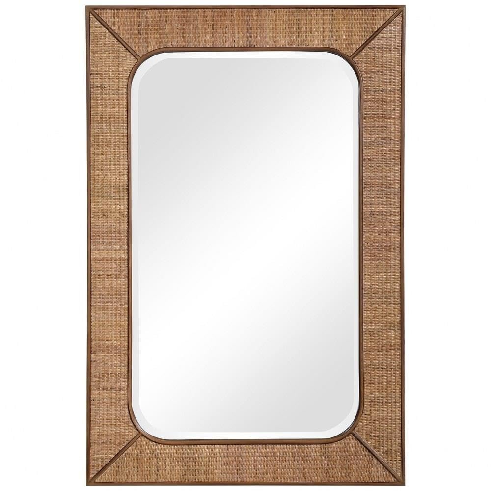 Uttermost Tahiti Warm Maple Satin 28" x 42" Wall Mirror