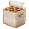 ZOBER Christmas Ornament Storage Box Plastic - Stores 64 3" Ornaments with Individual Trays - Ornament Organizer Storage Box, Durable Christmas Containers Holder - Gold view 1