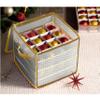 ZOBER Christmas Ornament Storage Box Plastic - Stores 64 3" Ornaments with Individual Trays - Ornament Organizer Storage Box, Durable Christmas Containers Holder - Gold view 2