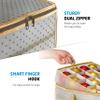 ZOBER Christmas Ornament Storage Box Plastic - Stores 64 3" Ornaments with Individual Trays - Ornament Organizer Storage Box, Durable Christmas Containers Holder - Gold view 4